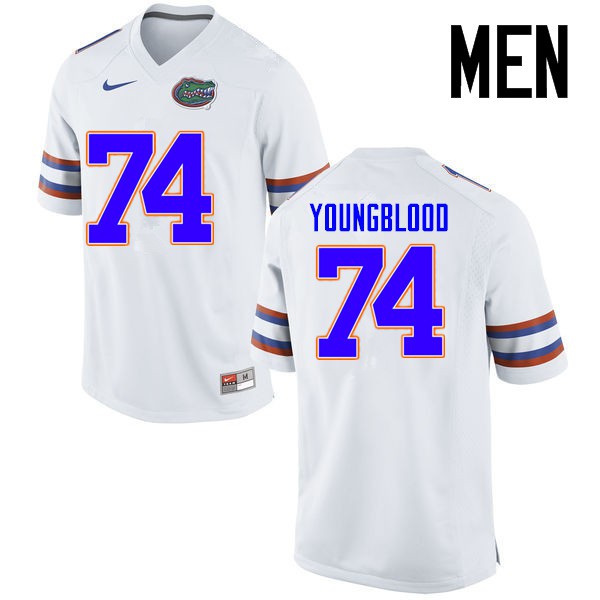 Florida Gators Men #74 Jack Youngblood College Football Jersey White